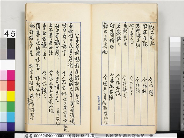 民國譚延闓思翁筆記　冊