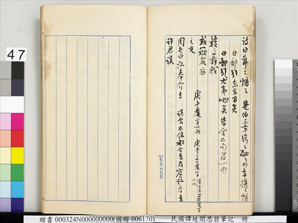 民國譚延闓思翁筆記　冊