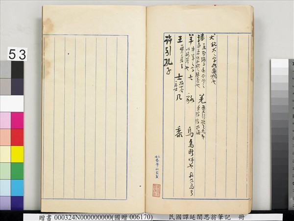 民國譚延闓思翁筆記　冊