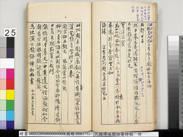 民國譚延闓訒菴詩稿　冊