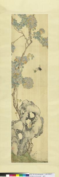 清居廉花卉草蟲四屏　軸　紫薇蟬