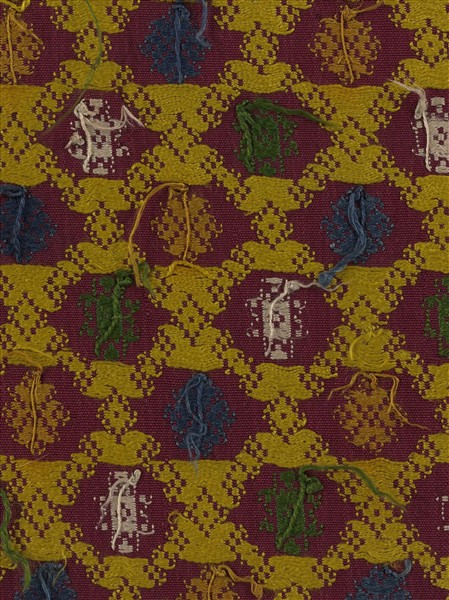 柬埔寨 八角星紋織錦飾布