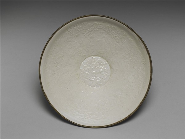 定窯 印花四季花卉花口碗