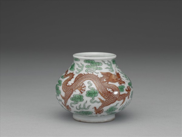 綠彩紅龍水盛及水匙