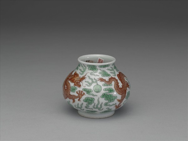 綠彩紅龍水盛及水匙