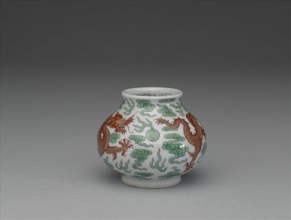 綠彩紅龍水盛及水匙