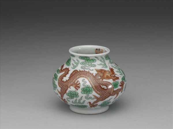 綠彩紅龍水盛及水匙