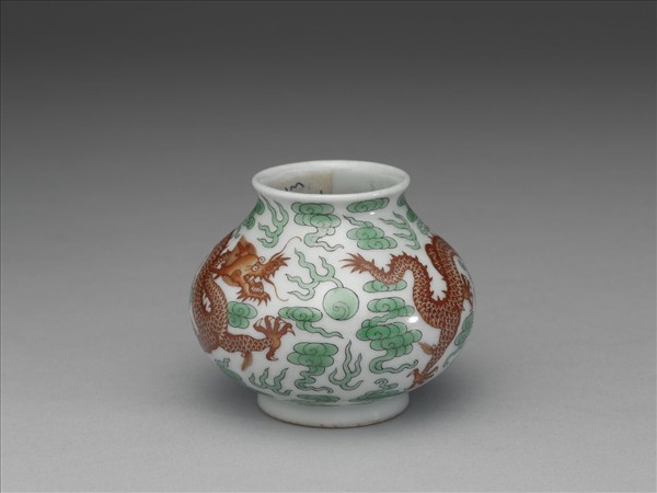 綠彩紅龍水盛及水匙