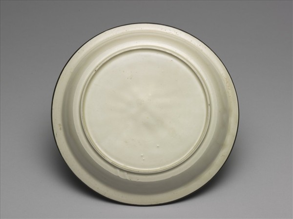 定窯 印花孔雀牡丹盤