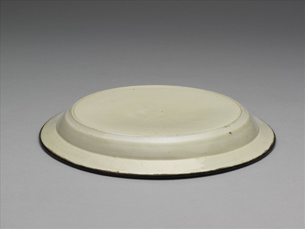 定窯 印花牡丹雉雞圖盤