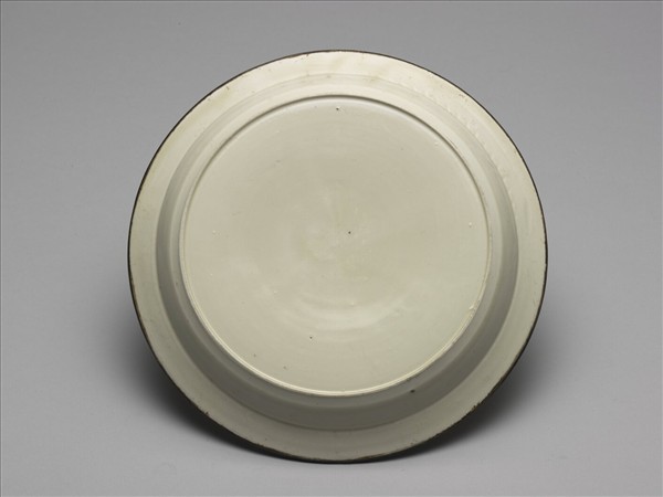 定窯 印花牡丹雉雞圖盤