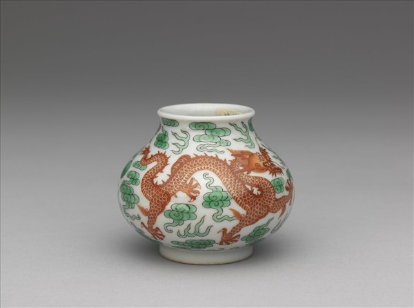 綠彩紅龍水盛及水匙