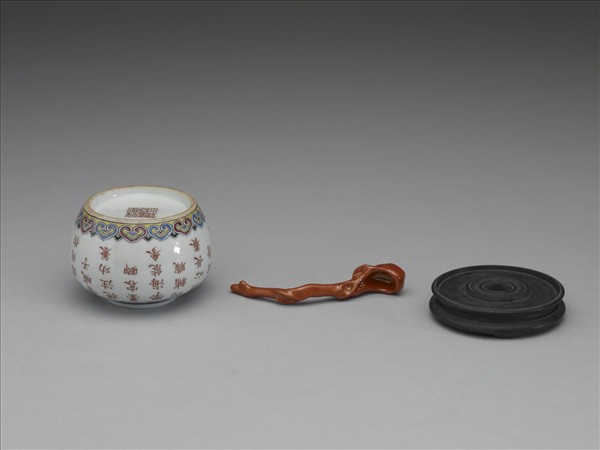 五彩詩意水盛及水匙