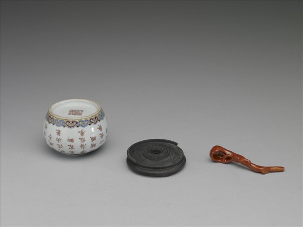 五彩詩意水盛及水匙