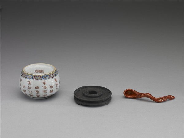 五彩詩意水盛及水匙