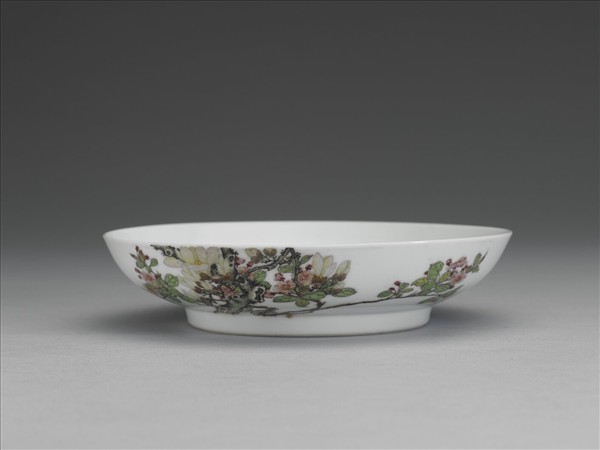 琺瑯彩玉棠富貴圖碟