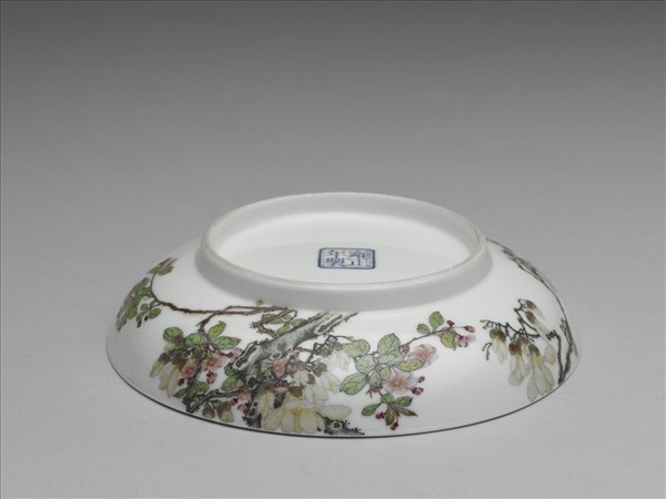 琺瑯彩玉棠富貴圖碟