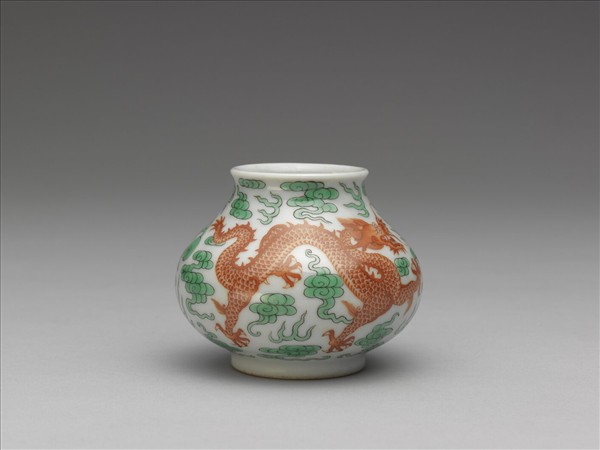 綠彩紅龍水盛及水匙