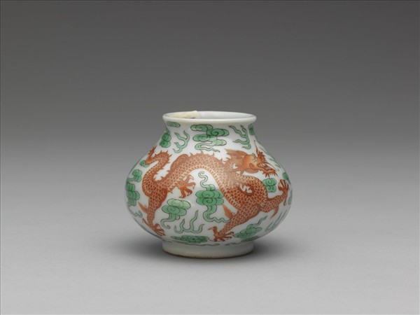 綠彩紅龍水盛及水匙