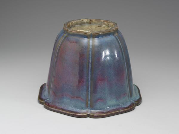 鈞窯 天藍玫瑰紫葵花式花盆