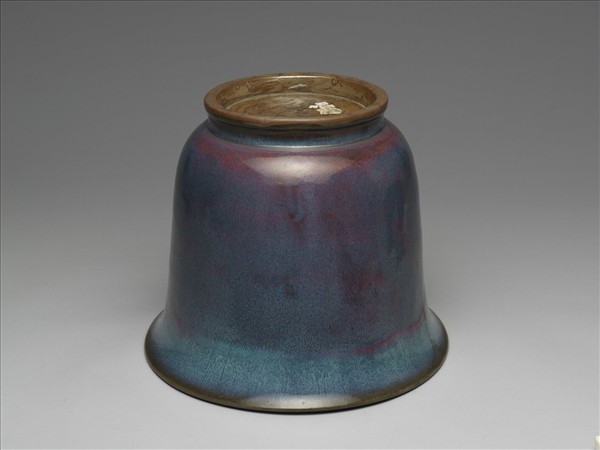 鈞窯 天藍玫瑰紫仰鐘式花盆