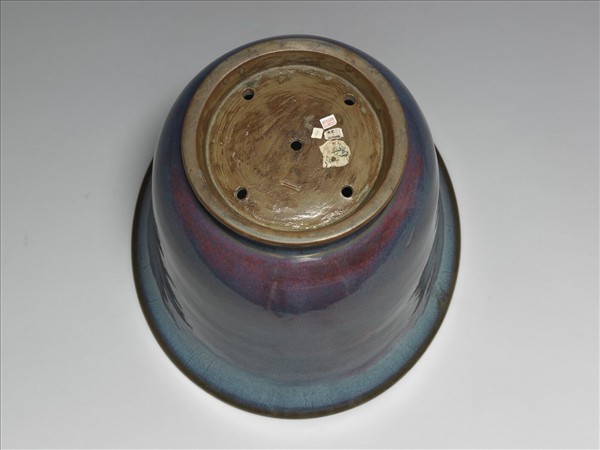 鈞窯 天藍玫瑰紫仰鐘式花盆