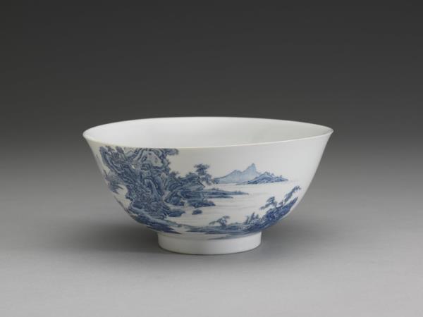 琺瑯彩瓷青山水碗