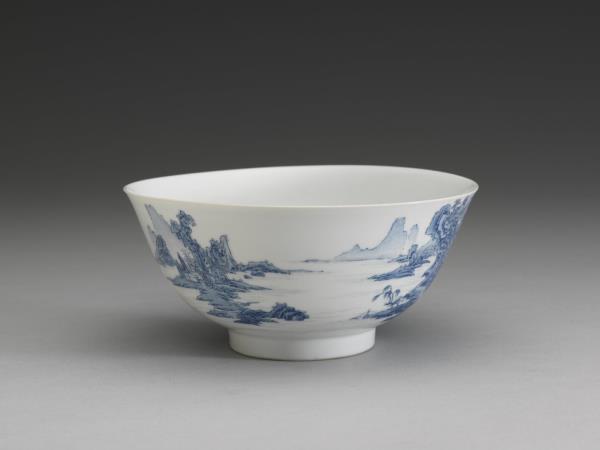 琺瑯彩瓷青山水碗