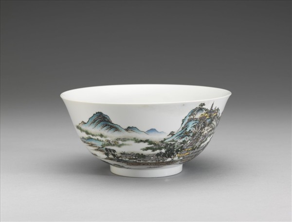 琺瑯彩瓷虎丘山水碗
