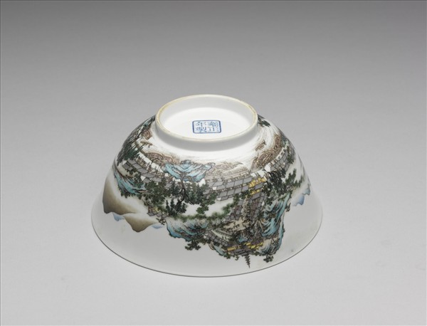 琺瑯彩瓷虎丘山水碗