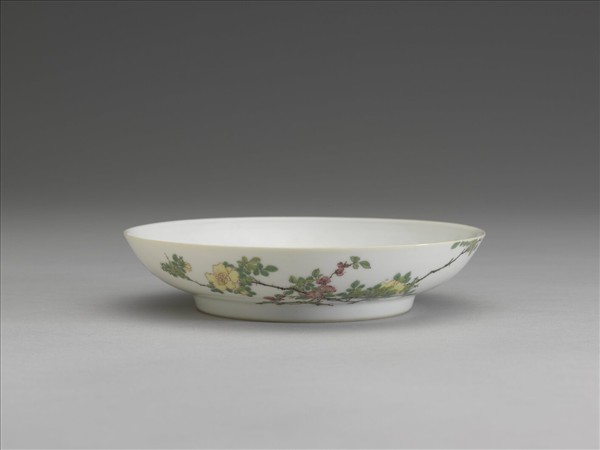 琺瑯彩薔薇花紋碟