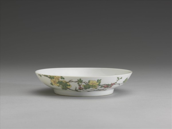 琺瑯彩薔薇花碟