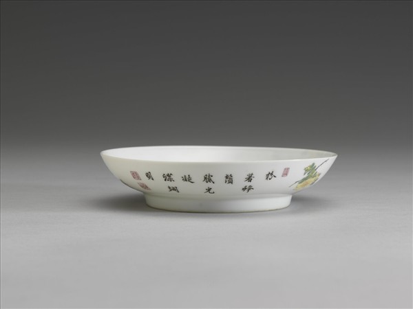 琺瑯彩薔薇花碟