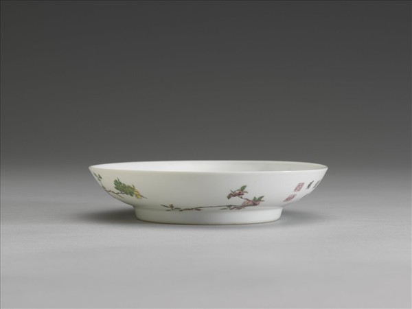 琺瑯彩薔薇花碟