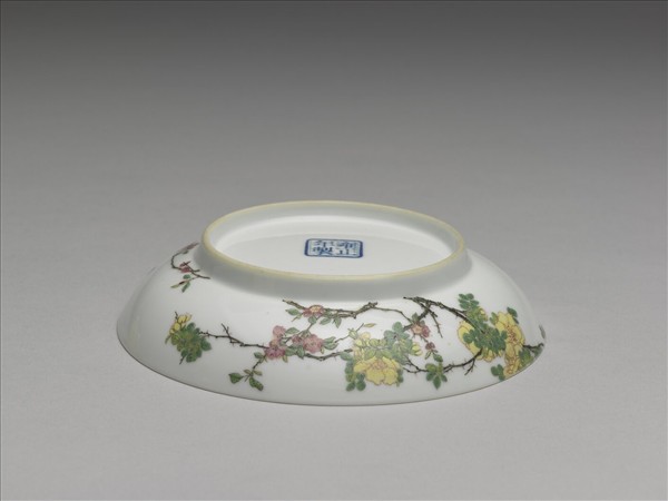 琺瑯彩薔薇花碟