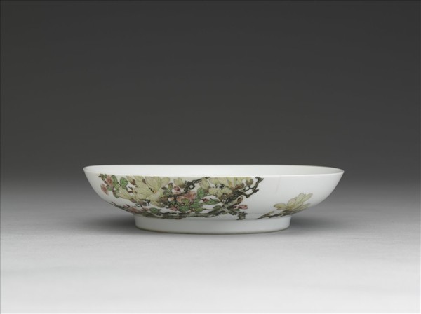 琺瑯彩玉棠富貴圖碟