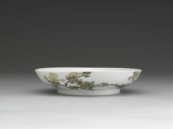 琺瑯彩玉棠富貴圖碟