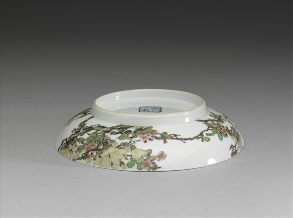 琺瑯彩玉棠富貴圖碟