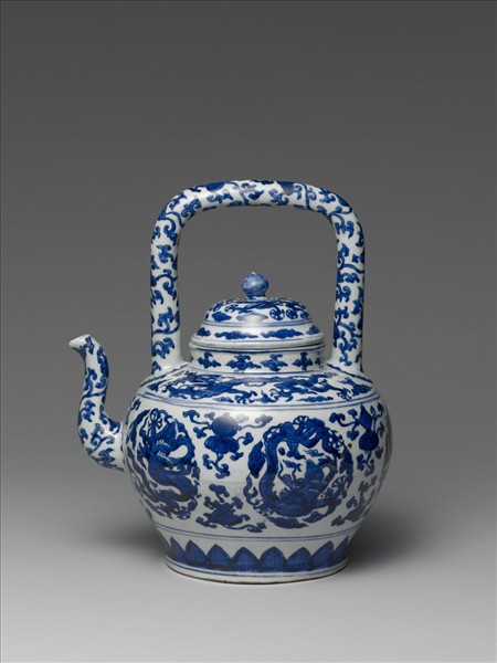 青花雲龍紋提梁壺