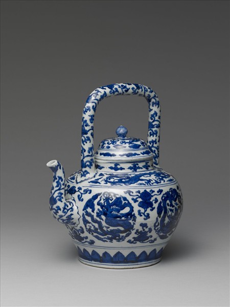青花雲龍紋提梁壺