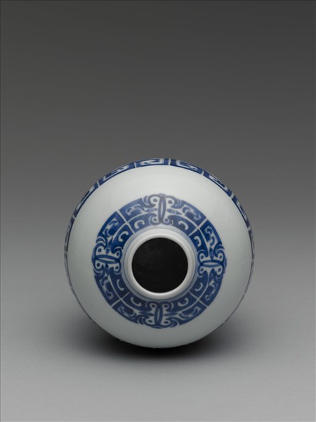 青花獸面紋蓋罐