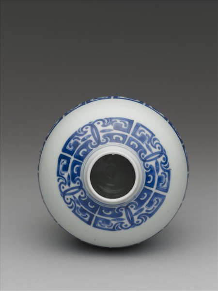 青花獸面紋蓋罐