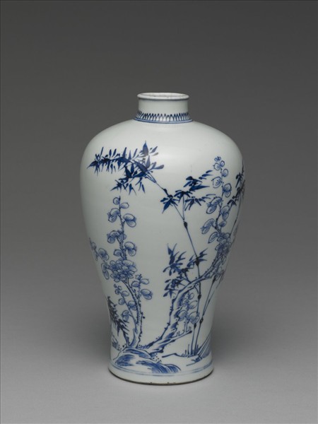 青花歲寒三友圖梅瓶