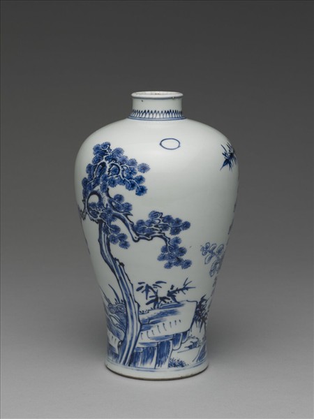 青花歲寒三友圖梅瓶