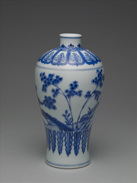 青花歲寒三友圖梅瓶