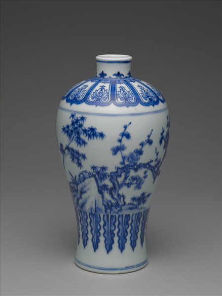 青花歲寒三友圖梅瓶