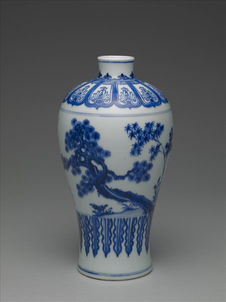 青花歲寒三友圖梅瓶