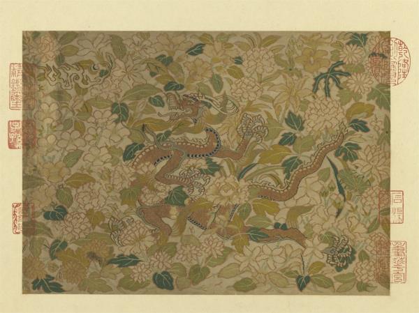 鏤繪集錦　冊　花間行龍