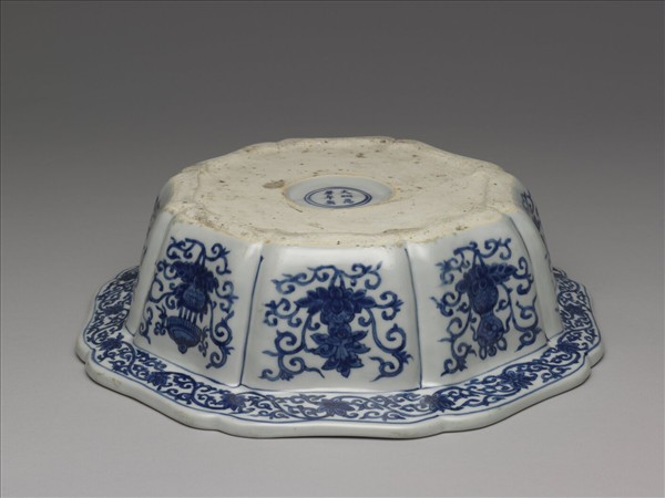 青花龍鳳紋八方洗