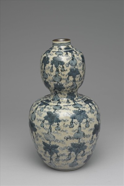 青花瓜瓞綿綿葫蘆瓶